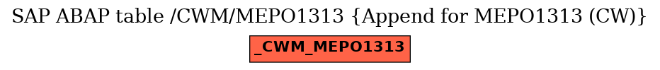 E-R Diagram for table /CWM/MEPO1313 (Append for MEPO1313 (CW))