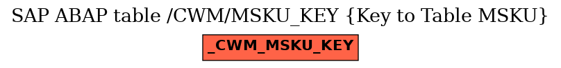 E-R Diagram for table /CWM/MSKU_KEY (Key to Table MSKU)