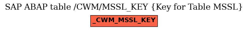 E-R Diagram for table /CWM/MSSL_KEY (Key for Table MSSL)