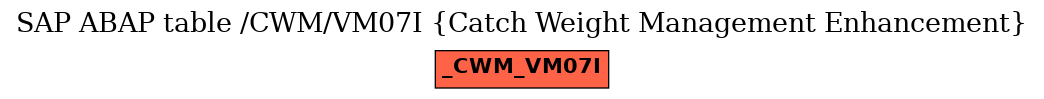 E-R Diagram for table /CWM/VM07I (Catch Weight Management Enhancement)