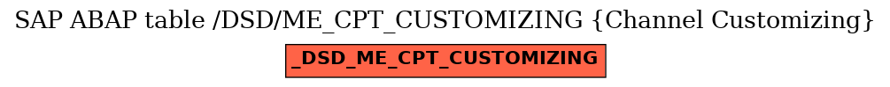 E-R Diagram for table /DSD/ME_CPT_CUSTOMIZING (Channel Customizing)