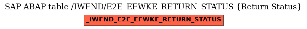 E-R Diagram for table /IWFND/E2E_EFWKE_RETURN_STATUS (Return Status)