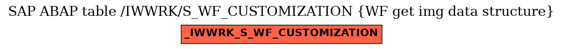 E-R Diagram for table /IWWRK/S_WF_CUSTOMIZATION (WF get img data structure)