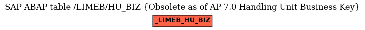 E-R Diagram for table /LIMEB/HU_BIZ (Obsolete as of AP 7.0 Handling Unit Business Key)