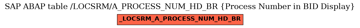 E-R Diagram for table /LOCSRM/A_PROCESS_NUM_HD_BR (Process Number in BID Display)