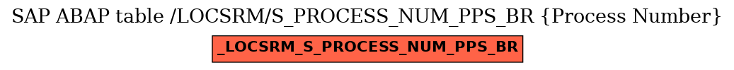 E-R Diagram for table /LOCSRM/S_PROCESS_NUM_PPS_BR (Process Number)
