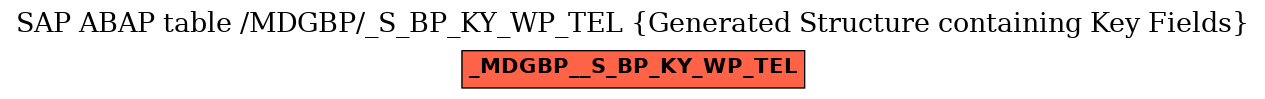 E-R Diagram for table /MDGBP/_S_BP_KY_WP_TEL (Generated Structure containing Key Fields)