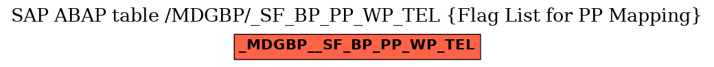 E-R Diagram for table /MDGBP/_SF_BP_PP_WP_TEL (Flag List for PP Mapping)