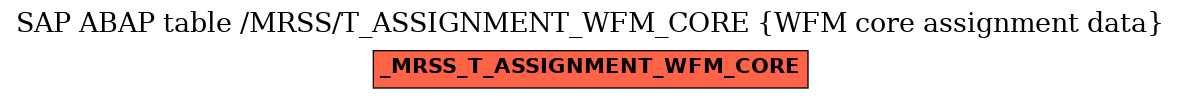 E-R Diagram for table /MRSS/T_ASSIGNMENT_WFM_CORE (WFM core assignment data)