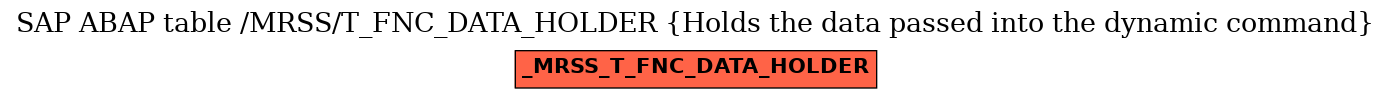 E-R Diagram for table /MRSS/T_FNC_DATA_HOLDER (Holds the data passed into the dynamic command)