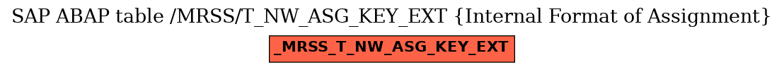 E-R Diagram for table /MRSS/T_NW_ASG_KEY_EXT (Internal Format of Assignment)