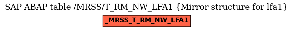 E-R Diagram for table /MRSS/T_RM_NW_LFA1 (Mirror structure for lfa1)