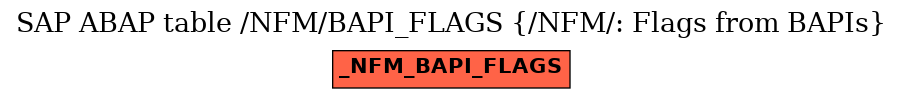 E-R Diagram for table /NFM/BAPI_FLAGS (/NFM/: Flags from BAPIs)