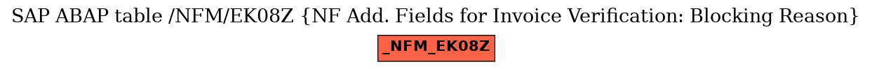 E-R Diagram for table /NFM/EK08Z (NF Add. Fields for Invoice Verification: Blocking Reason)