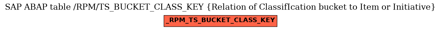 E-R Diagram for table /RPM/TS_BUCKET_CLASS_KEY (Relation of ClassifIcation bucket to Item or Initiative)