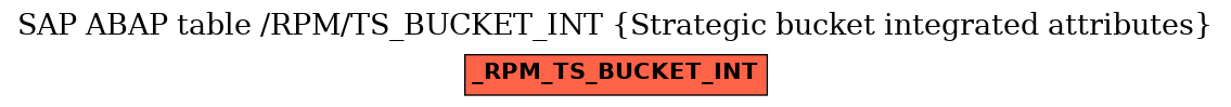 E-R Diagram for table /RPM/TS_BUCKET_INT (Strategic bucket integrated attributes)