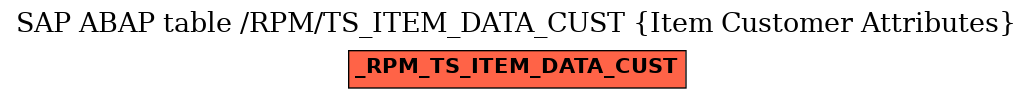 E-R Diagram for table /RPM/TS_ITEM_DATA_CUST (Item Customer Attributes)