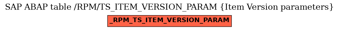 E-R Diagram for table /RPM/TS_ITEM_VERSION_PARAM (Item Version parameters)