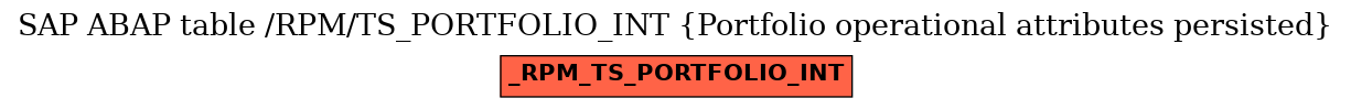 E-R Diagram for table /RPM/TS_PORTFOLIO_INT (Portfolio operational attributes persisted)