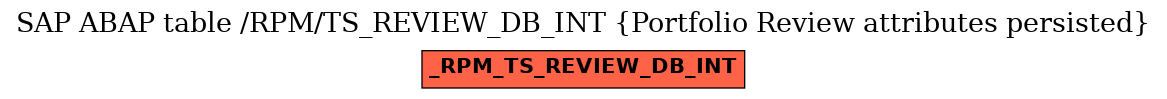 E-R Diagram for table /RPM/TS_REVIEW_DB_INT (Portfolio Review attributes persisted)