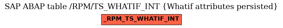 E-R Diagram for table /RPM/TS_WHATIF_INT (Whatif attributes persisted)