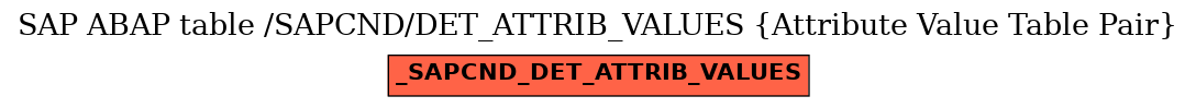 E-R Diagram for table /SAPCND/DET_ATTRIB_VALUES (Attribute Value Table Pair)