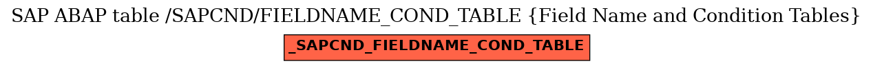 E-R Diagram for table /SAPCND/FIELDNAME_COND_TABLE (Field Name and Condition Tables)