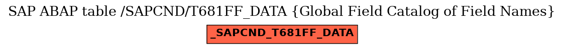 E-R Diagram for table /SAPCND/T681FF_DATA (Global Field Catalog of Field Names)