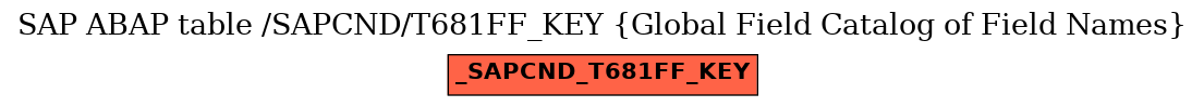 E-R Diagram for table /SAPCND/T681FF_KEY (Global Field Catalog of Field Names)