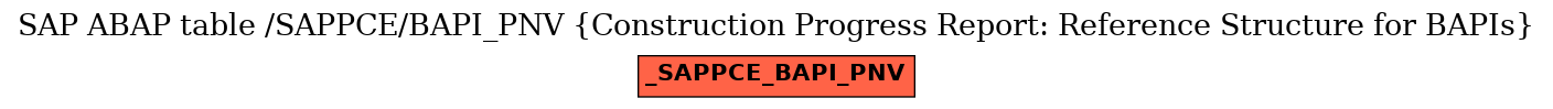 E-R Diagram for table /SAPPCE/BAPI_PNV (Construction Progress Report: Reference Structure for BAPIs)