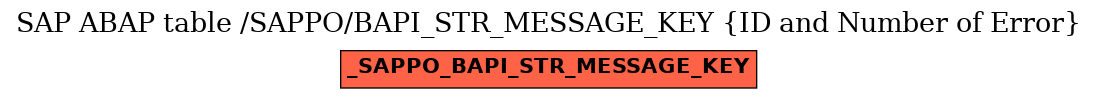 E-R Diagram for table /SAPPO/BAPI_STR_MESSAGE_KEY (ID and Number of Error)