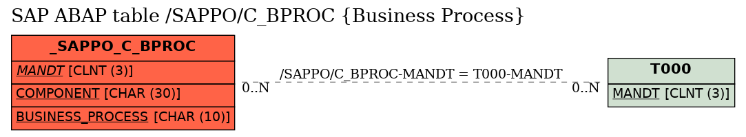 E-R Diagram for table /SAPPO/C_BPROC (Business Process)