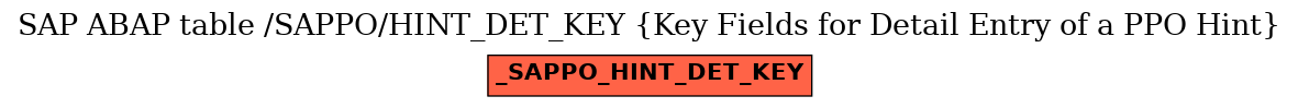 E-R Diagram for table /SAPPO/HINT_DET_KEY (Key Fields for Detail Entry of a PPO Hint)