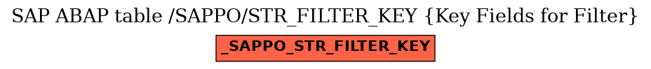 E-R Diagram for table /SAPPO/STR_FILTER_KEY (Key Fields for Filter)