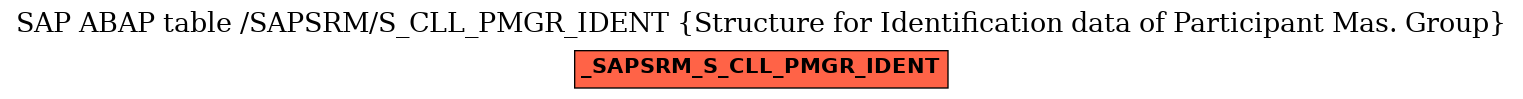 E-R Diagram for table /SAPSRM/S_CLL_PMGR_IDENT (Structure for Identification data of Participant Mas. Group)