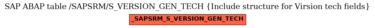 E-R Diagram for table /SAPSRM/S_VERSION_GEN_TECH (Include structure for Virsion tech fields)