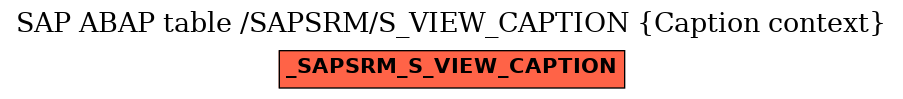 E-R Diagram for table /SAPSRM/S_VIEW_CAPTION (Caption context)