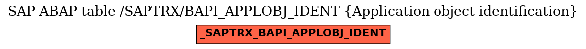 E-R Diagram for table /SAPTRX/BAPI_APPLOBJ_IDENT (Application object identification)