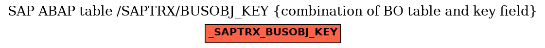 E-R Diagram for table /SAPTRX/BUSOBJ_KEY (combination of BO table and key field)