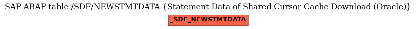 E-R Diagram for table /SDF/NEWSTMTDATA (Statement Data of Shared Cursor Cache Download (Oracle))