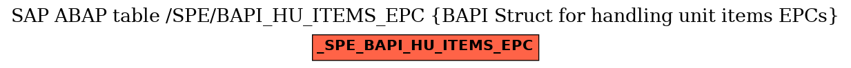 E-R Diagram for table /SPE/BAPI_HU_ITEMS_EPC (BAPI Struct for handling unit items EPCs)