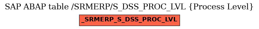 E-R Diagram for table /SRMERP/S_DSS_PROC_LVL (Process Level)