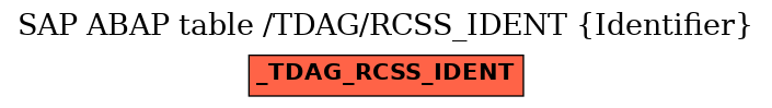 E-R Diagram for table /TDAG/RCSS_IDENT (Identifier)