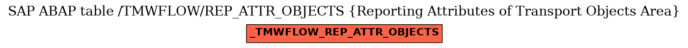 E-R Diagram for table /TMWFLOW/REP_ATTR_OBJECTS (Reporting Attributes of Transport Objects Area)