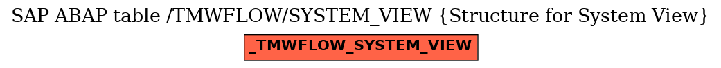 E-R Diagram for table /TMWFLOW/SYSTEM_VIEW (Structure for System View)
