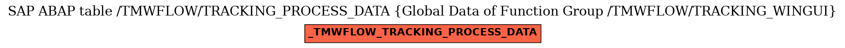 E-R Diagram for table /TMWFLOW/TRACKING_PROCESS_DATA (Global Data of Function Group /TMWFLOW/TRACKING_WINGUI)