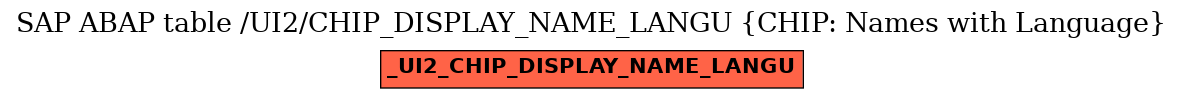 E-R Diagram for table /UI2/CHIP_DISPLAY_NAME_LANGU (CHIP: Names with Language)
