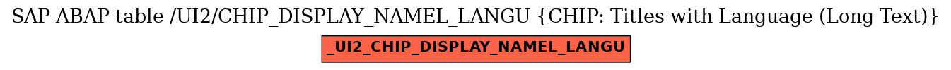 E-R Diagram for table /UI2/CHIP_DISPLAY_NAMEL_LANGU (CHIP: Titles with Language (Long Text))