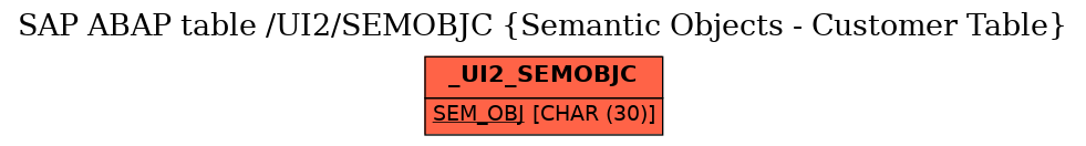 E-R Diagram for table /UI2/SEMOBJC (Semantic Objects - Customer Table)