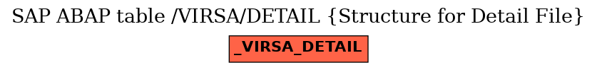 E-R Diagram for table /VIRSA/DETAIL (Structure for Detail File)